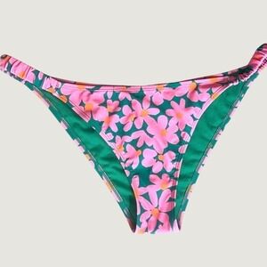 Wild Fable Low Rise High Leg Extra Cheeky Bikini Bottom Womens Large Pink NWT